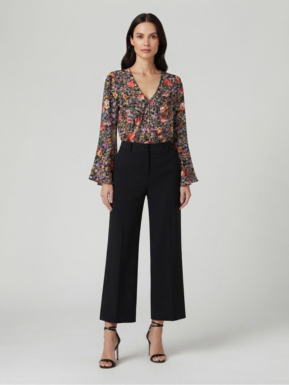 TOPSHOP Floral Button Front Bell Sleeve Top☀️☀️